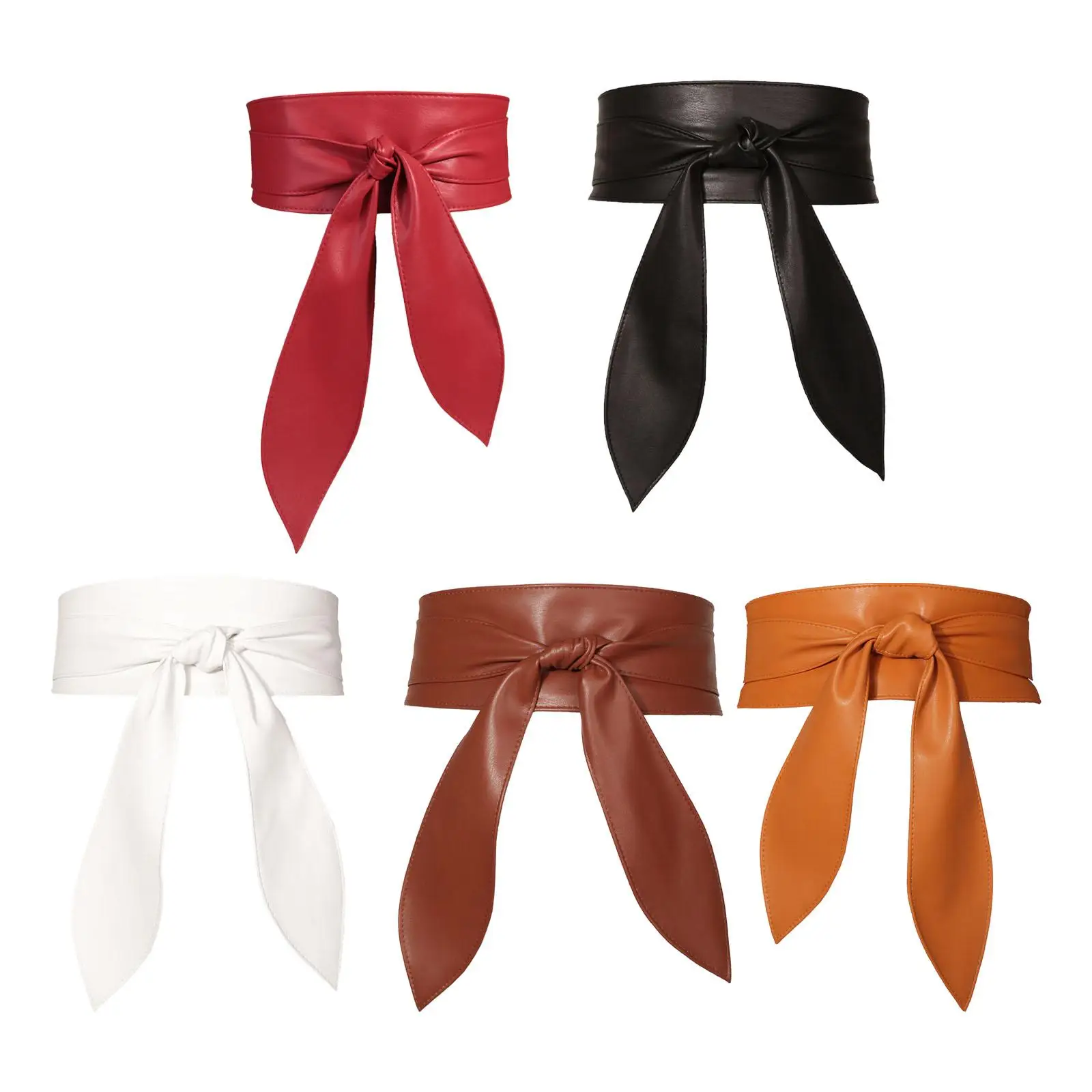 

Women's Wide Waist Belts Self Tie Wrap Around Belt Boho Stylish Cinch Tied Bow Belt Ladies Obi Belt Waistband for Blouse Coat