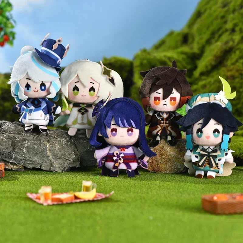 

Anime Game Genshin Impact Cosplay Finger Puppets Zhongli Nahida Kawaii Attendent Plush Stuffed Doll Figures Kid Plushie Toy Gift