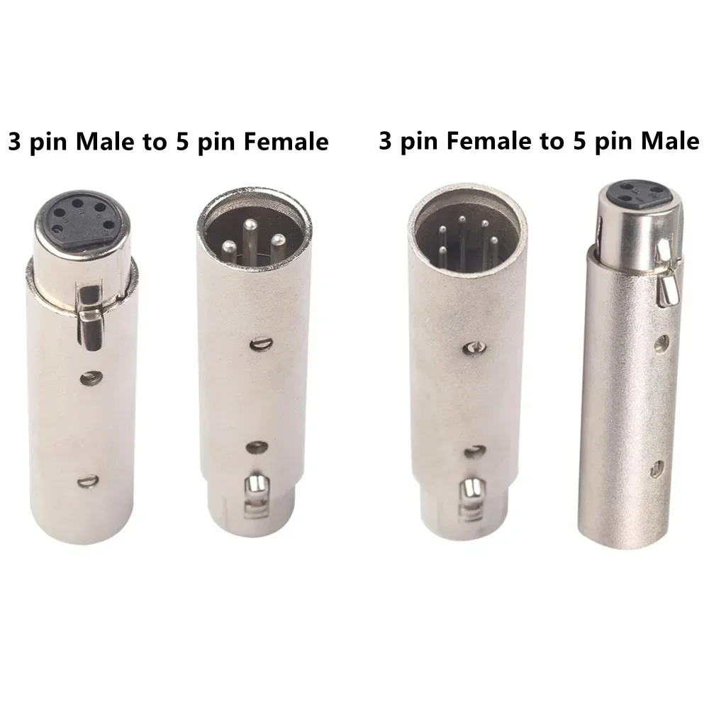 3Pin XLR To 5Pin DMX Metal Cased Converter Audio Lighting Adapter 3 Pin Male To 5 Pin Female 3 Female 5 Male Connect audio adapter audio adapter set