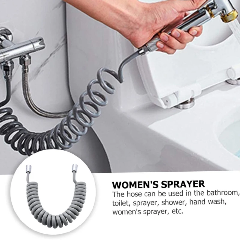 Spray Gun Leakproof Telephone Line Spring Tube PU Retractable Hose Bathroom Shower Tube