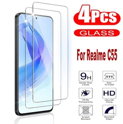 Premium 9H Tempered Glass Screen Protector - HD Clarity, 2/4 Pack Set for 2 Pieces (For Realme C33)