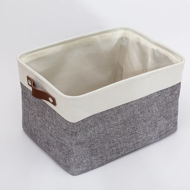Linen Storage Box, Linen Toy Storage Basket, Foldable Storage Basket, Hand-held Fabric Storage Box, Miscellaneous Storage Basket 6