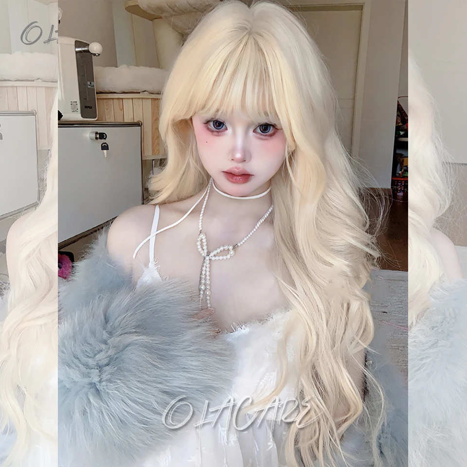 Blonde Synthetic Hair Wig for Women Daily Cosplay