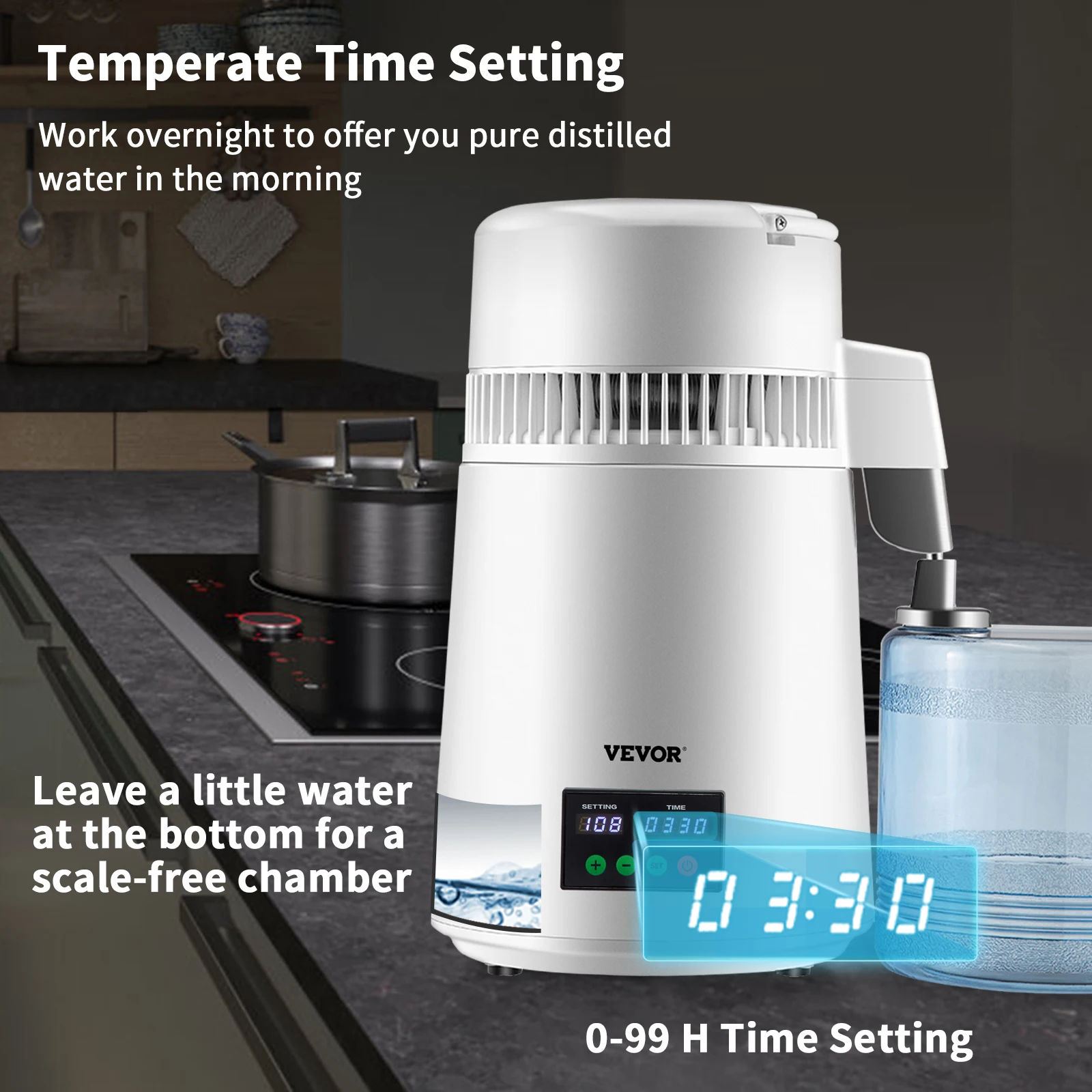 VEVOR 4L Stainless Steel Water Distiller Machine