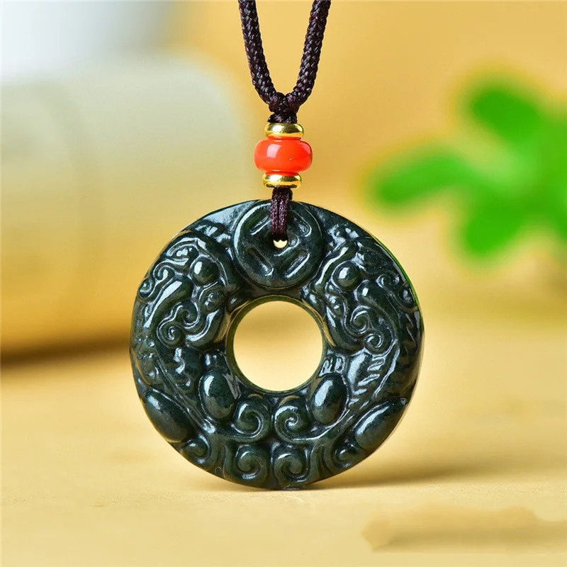 

Натуральный нефритовый сапфир Hetian, безопасная Пряжка, круглый кулон для мужчин и женщин, Модный кулон на удачу