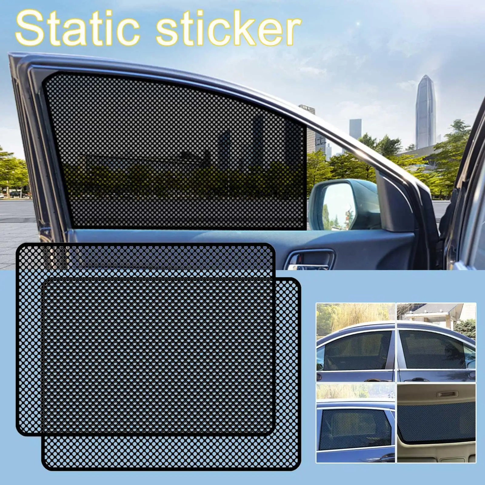 2 Pack Car Side Window Sun Visor Stickers Opaque Sun Protection Thermal Insulation Car Front Fenders