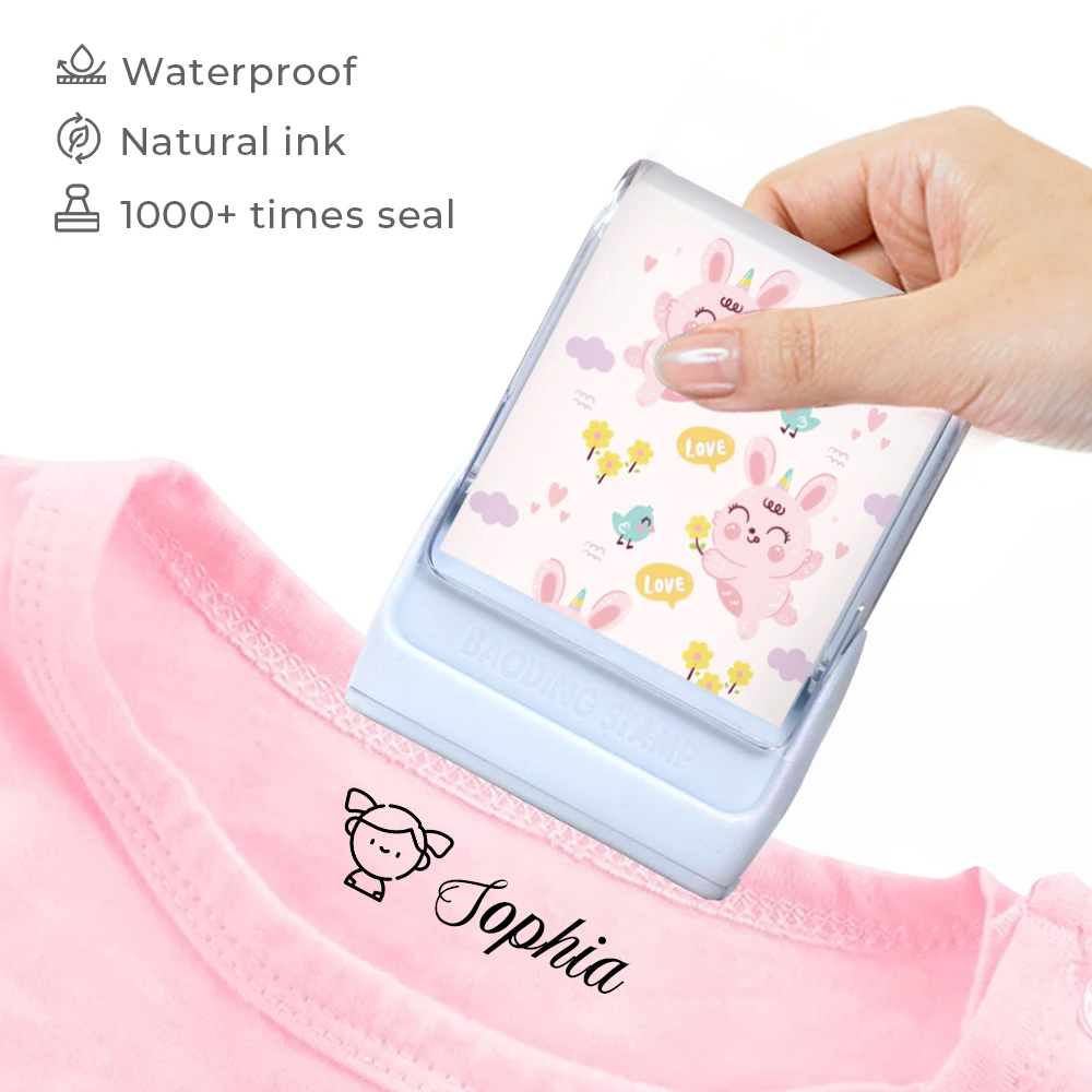 Cute Cartoon Animals Diy Children'S Clothes Stamp Seal For baby Student Chapter Waterproof Kawaii Name Sticker Stamp Gift