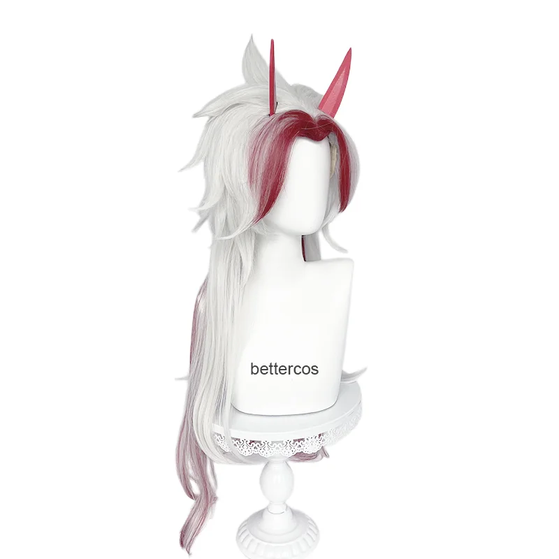 Genshin Impact Arataki Itto Cosplay Wig 80cm Silver Red Wig Cosplay Anime Cosplay Wig Heat Resistant Synthetic Wigs 