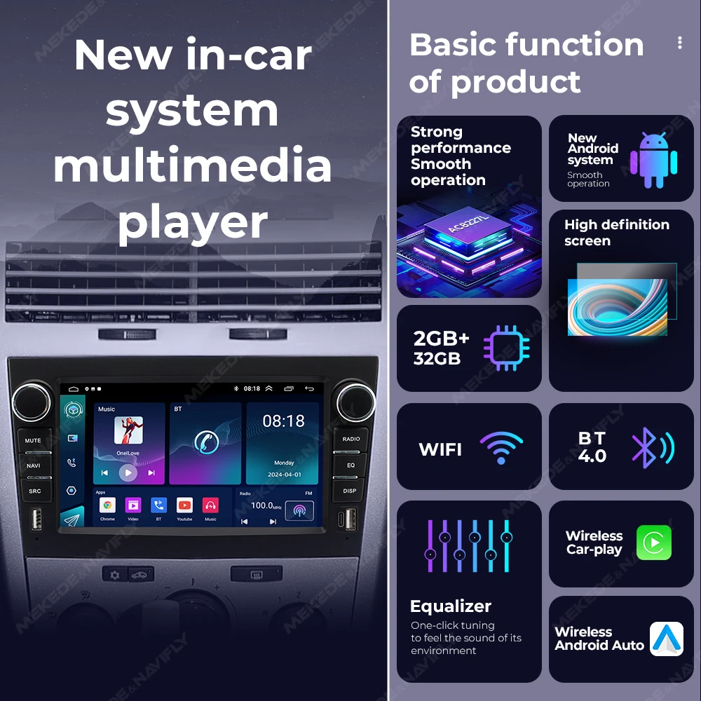 For Opel Astra H J 2004 Vectra Vauxhall Antara Zafira Corsa C D Vivaro Meriva Veda Car Radio Multimedia Player WIFI Carplay Auto