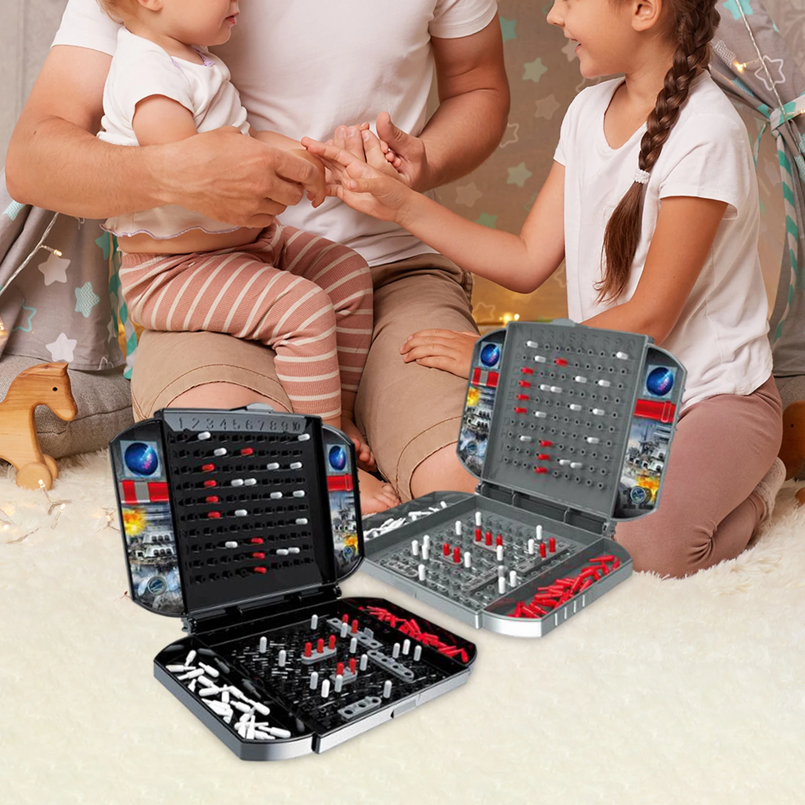 Sea Battle Game New Year Gifts Interactive Game Strategy Board Sea Battle Ship Battling Game for Travel Kids Children Adults 3