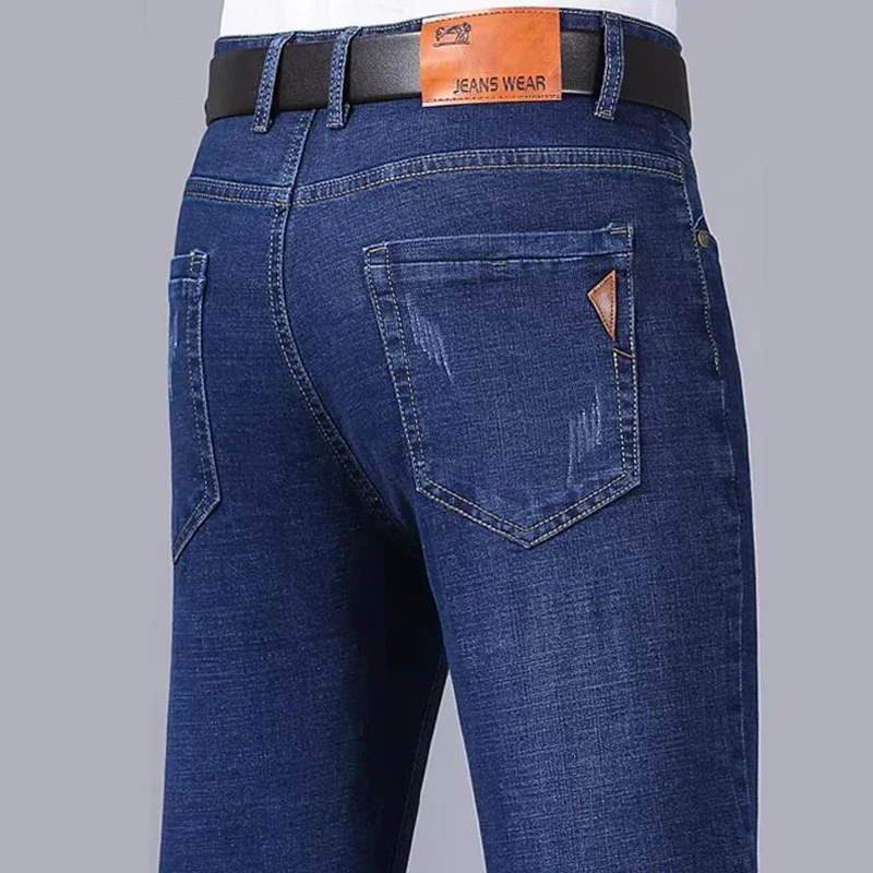 2025 New Business Men's Jeans Casual Comfortable Straight Stretch Fashion Classic Premium Blue Black Denim Pants Large Pants 1
