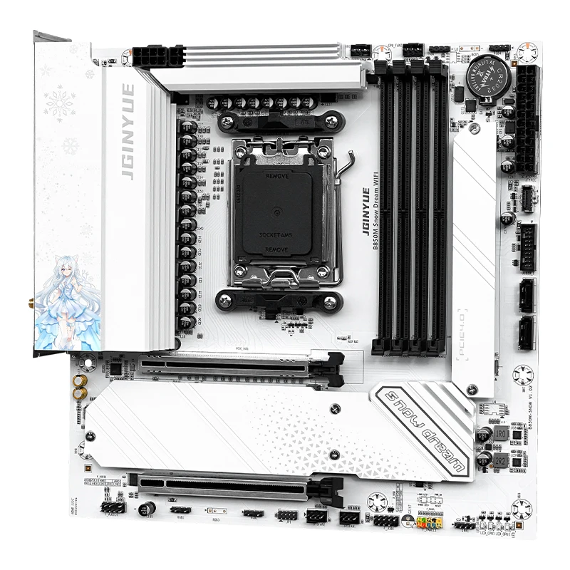 JGINYUE B850M Snow Dream WiFi AM5 Motherboard M-ATX For AMD