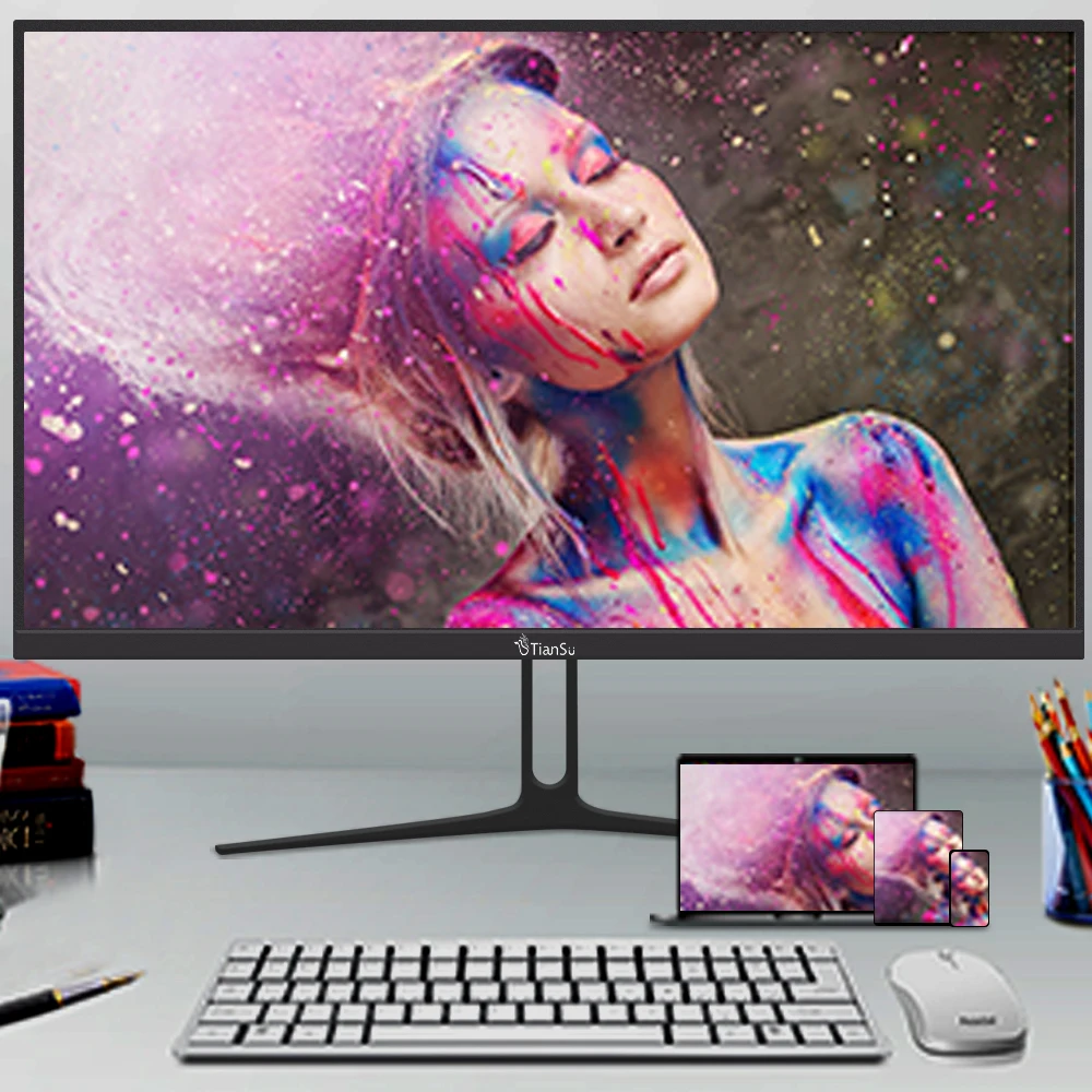 TIANSU ǻ  ȭ PC ũž IPS FHD 1080P 144hz ÷ LCD , PC ̸ 1ms HDMI DP VGA 1MS 16:9, 165hz 24 ġ