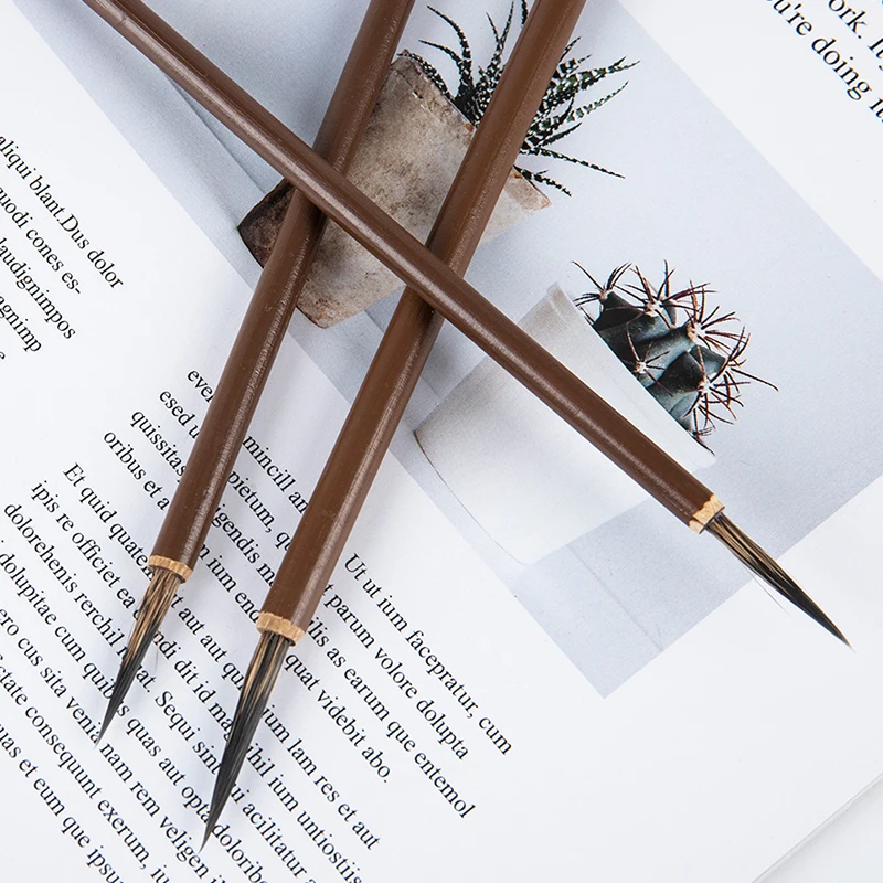 족제비 헤어 후크 라인 미세 페인트 브러시, 캘리그래피 브러시 펜, 아트 문구, 3 개