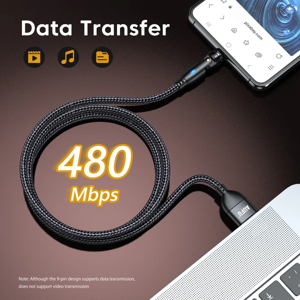 Revolutionary 9-Pin Magnetic USB Type C Cable - 3A Fast Charging & Data Transfer