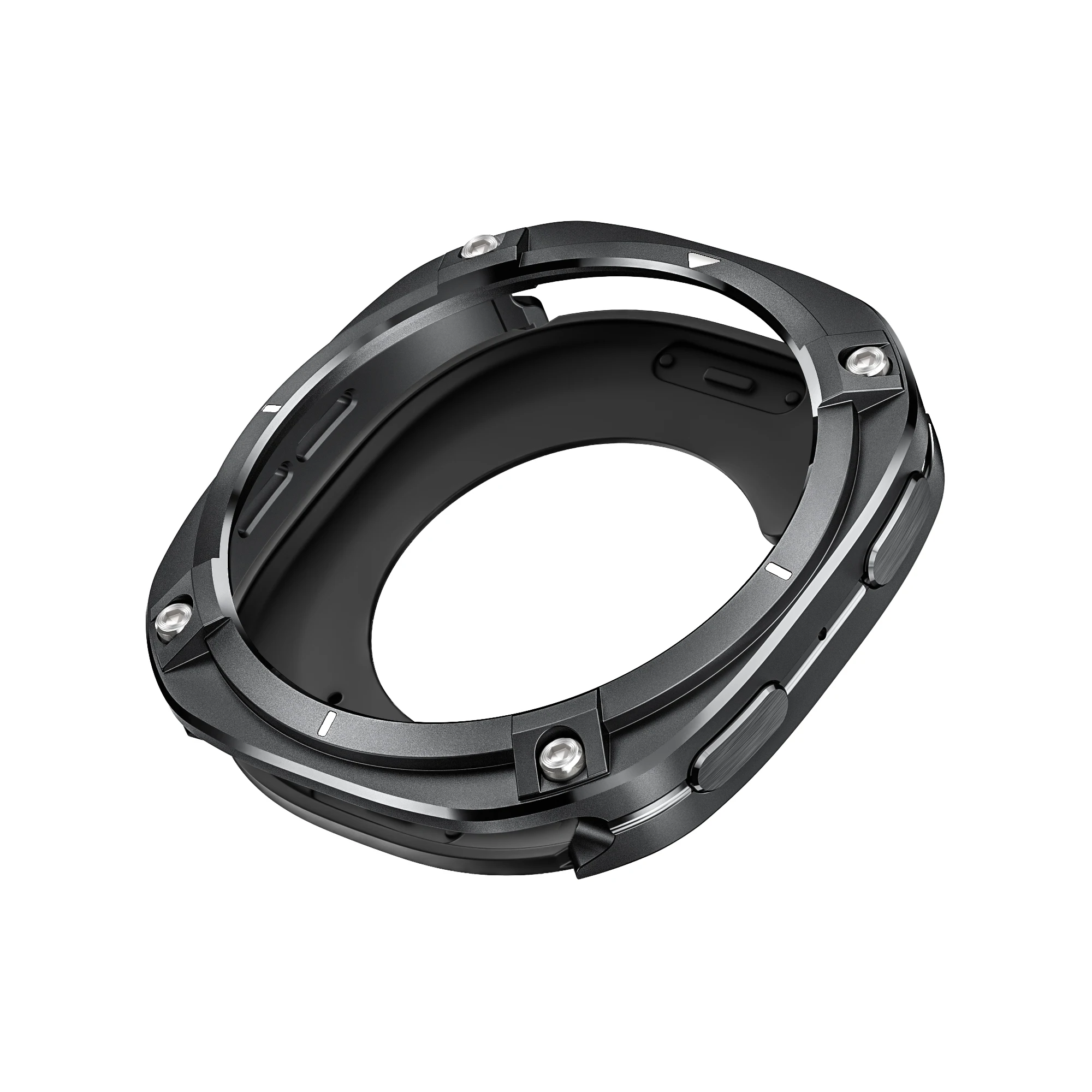 VWAR Rugged Aluminum Bumper Frame with Back Cover for Smartwatch - Metal PC Case, Shockproof Design