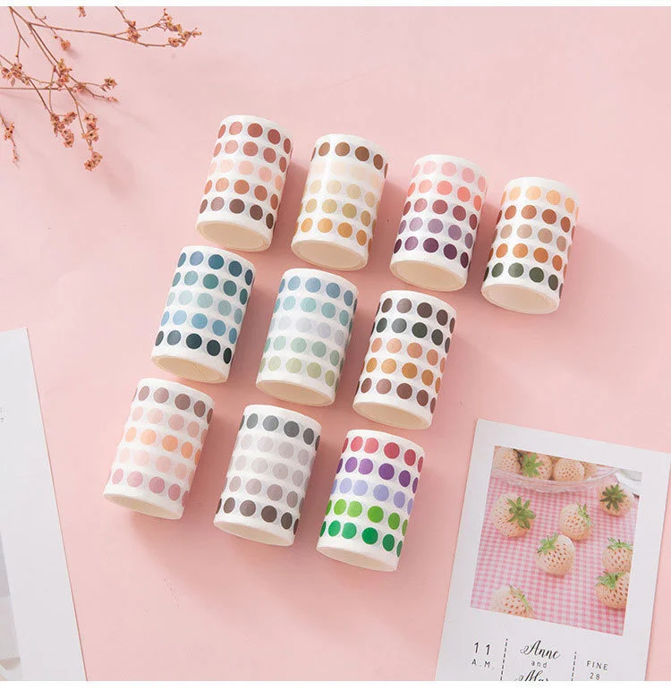 3 m Papier Washi Tape Dot dekorative selbstklebende Maskierung Scrapbooking Album Briefpapier Klebeband Briefpapier Aufkleber Foto Tagebuch – Detail 13