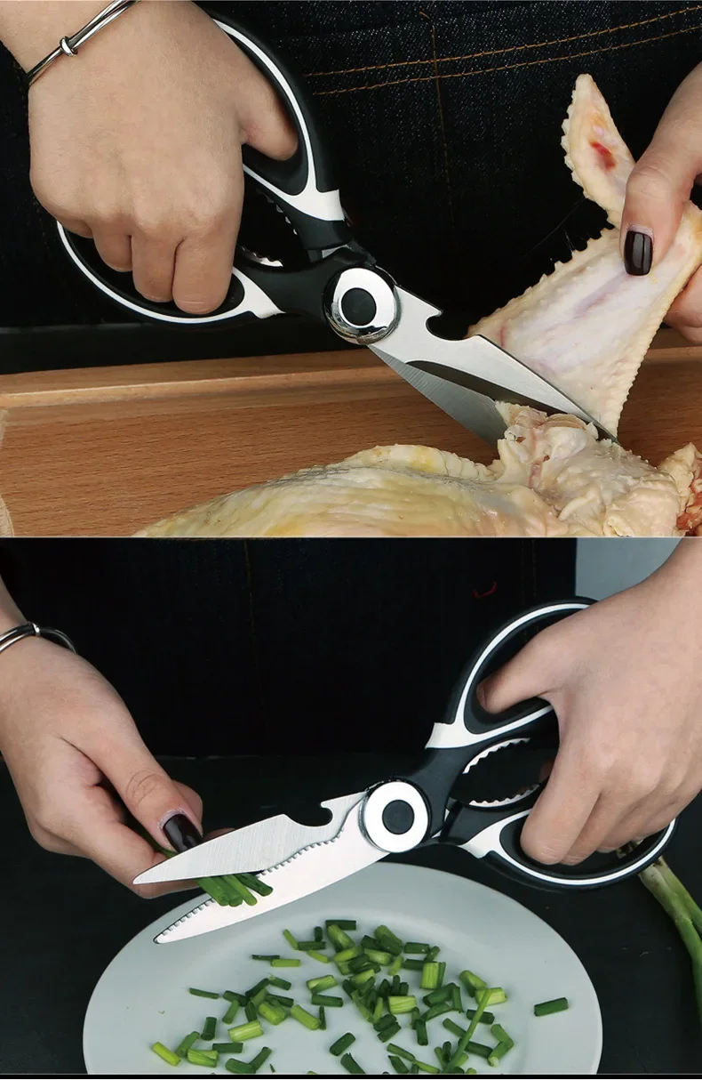 Description Picture 6 of itemThickened Kitchen Scissors Strong Chicken Bone Scissors Household Multi-Functional Food Scissors Sharp and Durable
