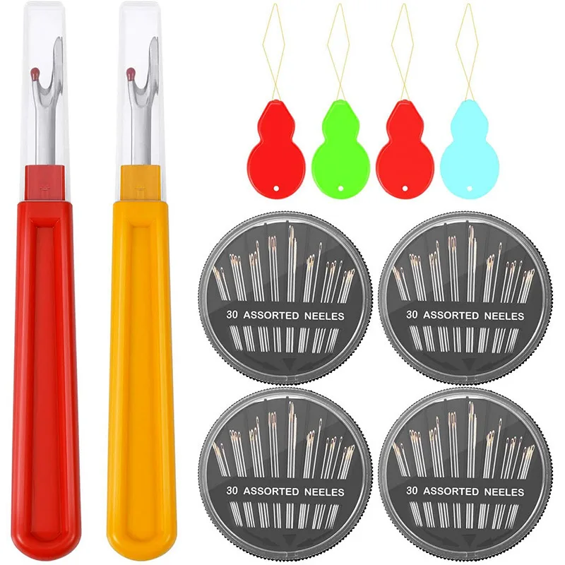 

4 коробки, швейные иглы для рукоделия, Стёганое одеяло, приспособление для удаления швов, домашние поделки «сделай сам», бытовые швейные аксессуары