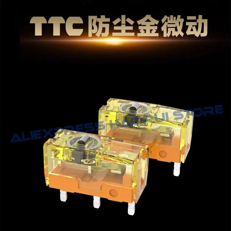 1Pcs TTC Dustproof Gold Micro Switch 30M 60M 80Million Clicks button 3-pin gold contact for computer game mouse switches repair 2pc ttc dustproof gold mouse micro switch micro button gold contactor 60 million drop shipping