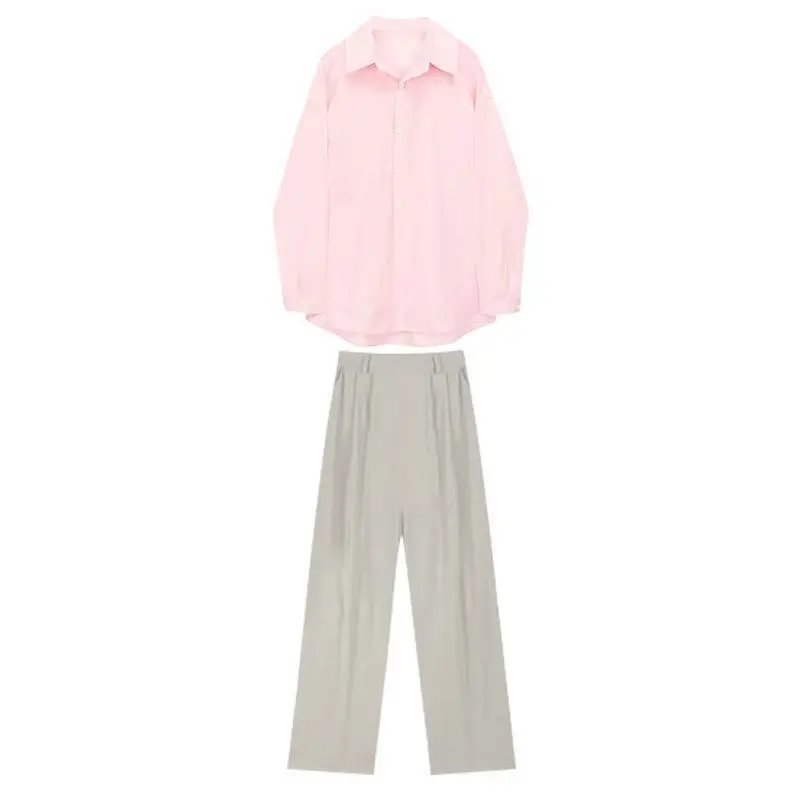 White N Baby Pink Shirt With Pants – Mani Dua Khanna