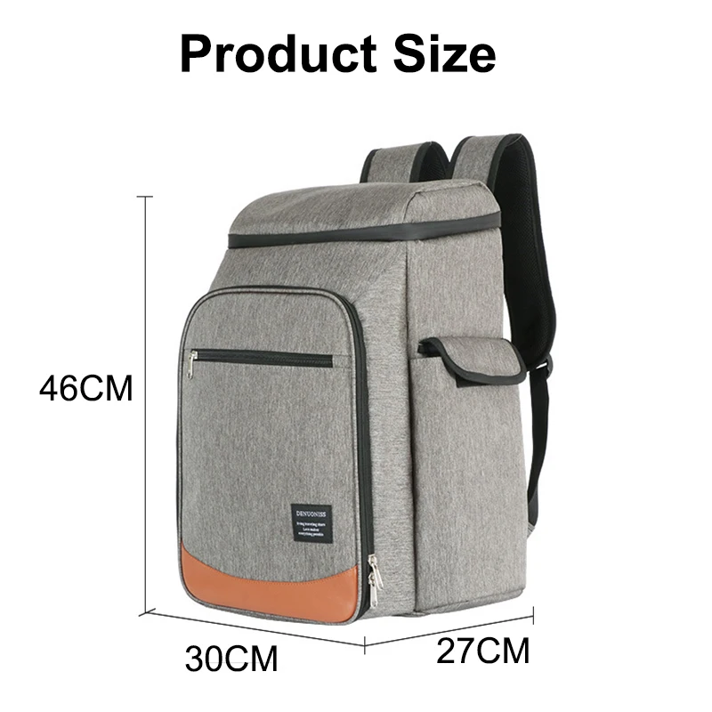 36L Picnic Bag Camping Food Insulated Ice Bags 600D Oxford Cloth Waterproofing Outdoor Party Beer Beverage Fruit Cooler Backpack