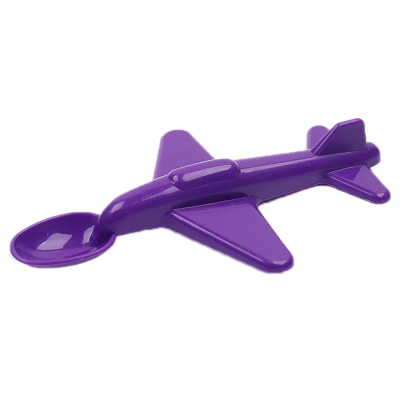 Kid Training Spoon Airplane Shape Long Handle Children Spoon Tableware Cartoon Plastic Kid Soup Tableware Accessor