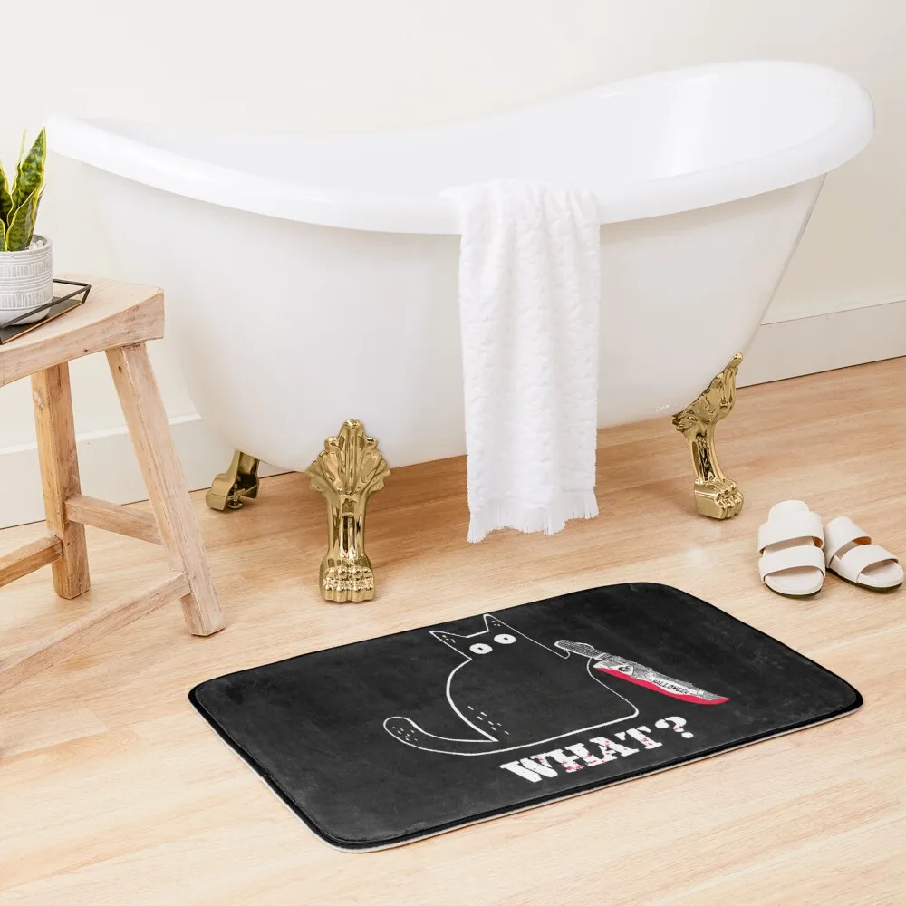 

Cat What - Murderous Black Cat : Halloween Saying Bath Mat Baths And Accessories