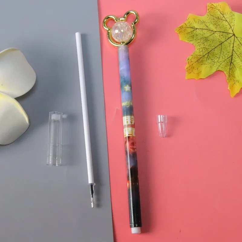 Cute Cartoon Crystal Bear Gel Ink Pens Kawaii Stationery Material Gel Pen 3