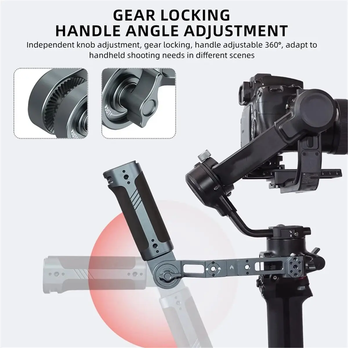 N05R QYA1 짐벌 슬링 핸드그립 + DJI RS2/RSC2/RS3/RS3 Mini/RS3 PRO/RS4/RS4 PRO 스태빌라이저용 NATO 확장 부품 키트