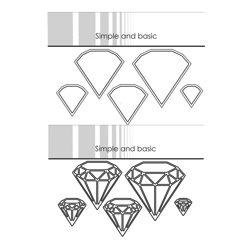 

Diamonds Polygon Cutting Dies for New 2022 Scrapbooking Paper Making Background Frame Card Craft Supplies No Stamp