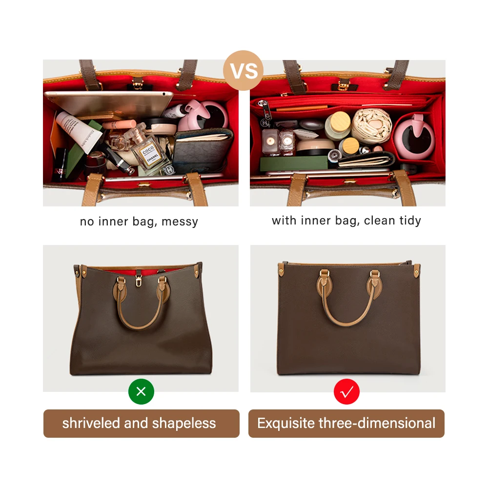 CRAZYSMITH Innen Taschen Für LV ONTHEGO Filz Einsatz Tasche Make