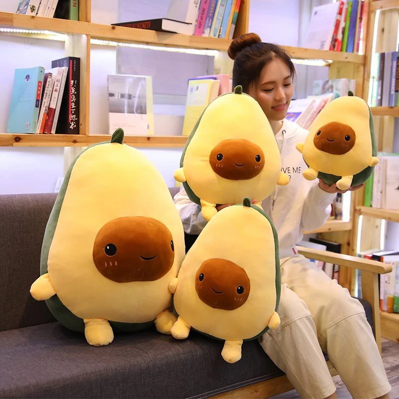 Avocado Fruits Plush Plant Toys Kawaii Cartoon Cute Stuffed Doll Cushion Boys Girls Anti Stress Cushion Pillow For Kids Children