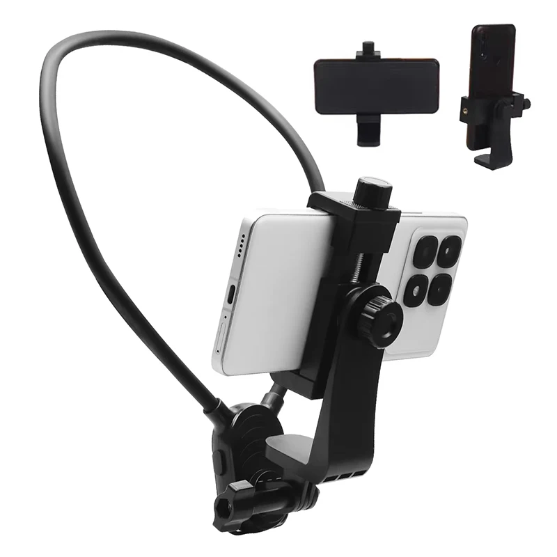 Hands-Free Wearable Neck Hanging Mobile Phone Holder for First-Person Recording