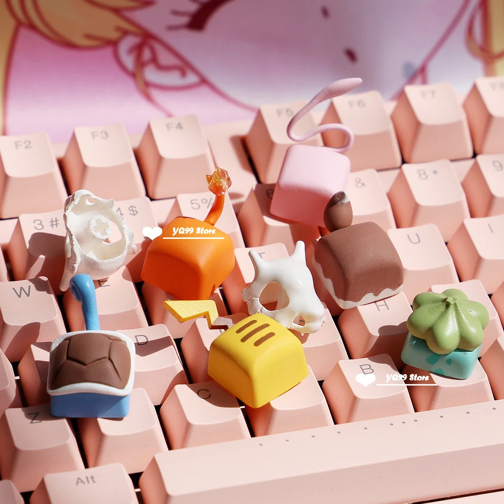 Tridimensional Anime Cartoon Elf Keycaps Chave Esc Resina Keycap Keycaps Teclado Kawaii Compatível com Interruptores mx - Imagem 6