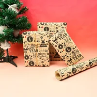 1 Roll 17x393 inch Christmas Kraft Paper Wrapping Paper for Holiday Christmas, Gift Wrapping Paper for Men Women, Chrismas gift 3