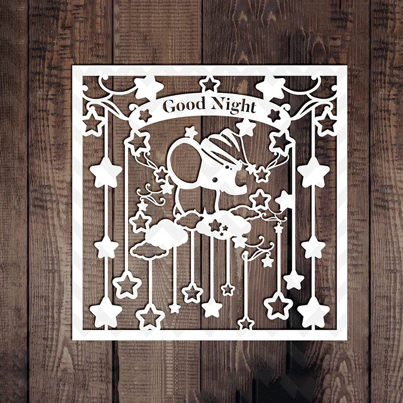 Mmao Craft Metall-Stanzformen, Stanzformen für Liebes-Elefanten-Rahmen, Scrapbook-Papier-Bastelmesser, Schablonen, Stanzformen