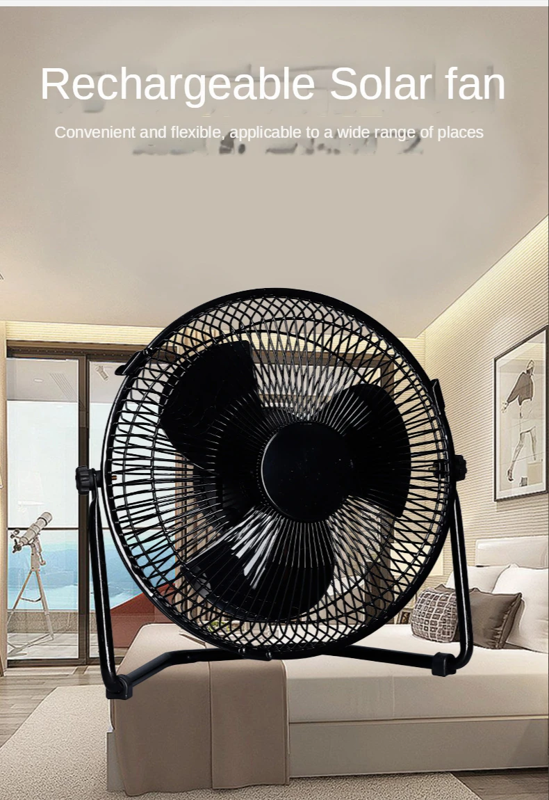 大型ワイヤレスソーラー扇風機,屋外,家庭,オフィス用の超薄型