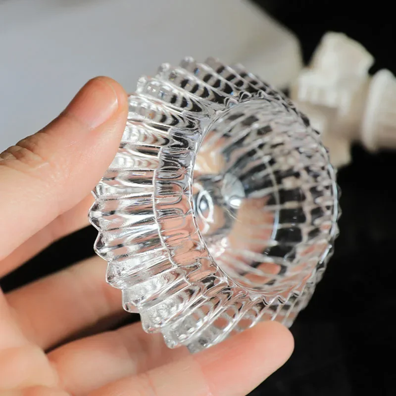 Nordic Style Crystal Glass Candle Holder Home Desktop Decoration Decoration Romantic Candlelight Dinner Atmosphere Props