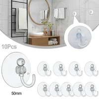 10Pc Suction Cup Hooks With Screw Nut 30-50 Mm Clear Sucker Pads Strong Adhesive Suction Holder For Car Glass Bathroom Wall Door 1