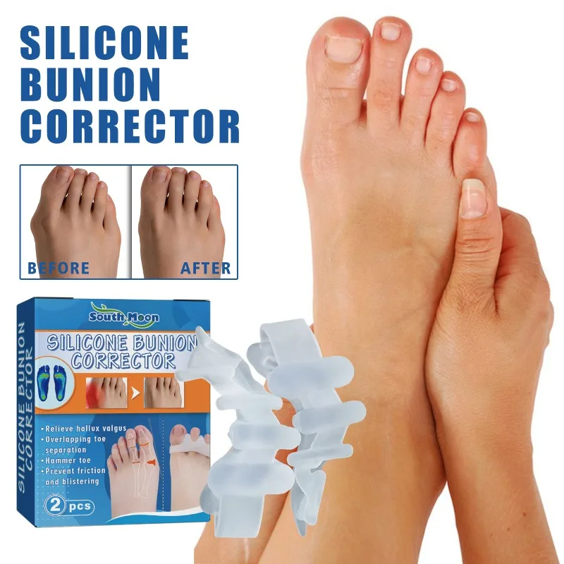 

2Pcs=1Pair Toe Separator Hallux Valgus Bunion Corrector Orthotics Feet Bone Thumb Adjuster Correction Pedicure Straightener