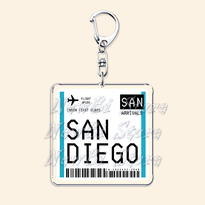 Reise Flugzeug Ticket Boarding Pass Schlüsselanhänger London Paris Tokio New York Schlüsselanhänger für Zubehör Tasche Schlüsselanhänger Ring Schmuck Geschenke – Detail 11