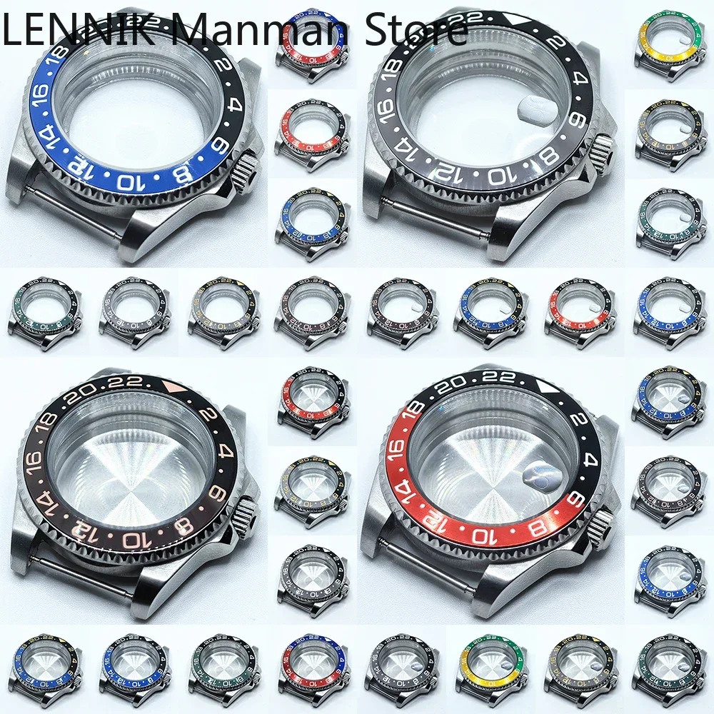 40mm Black PVD Watch Case with Transparent Back Glass
