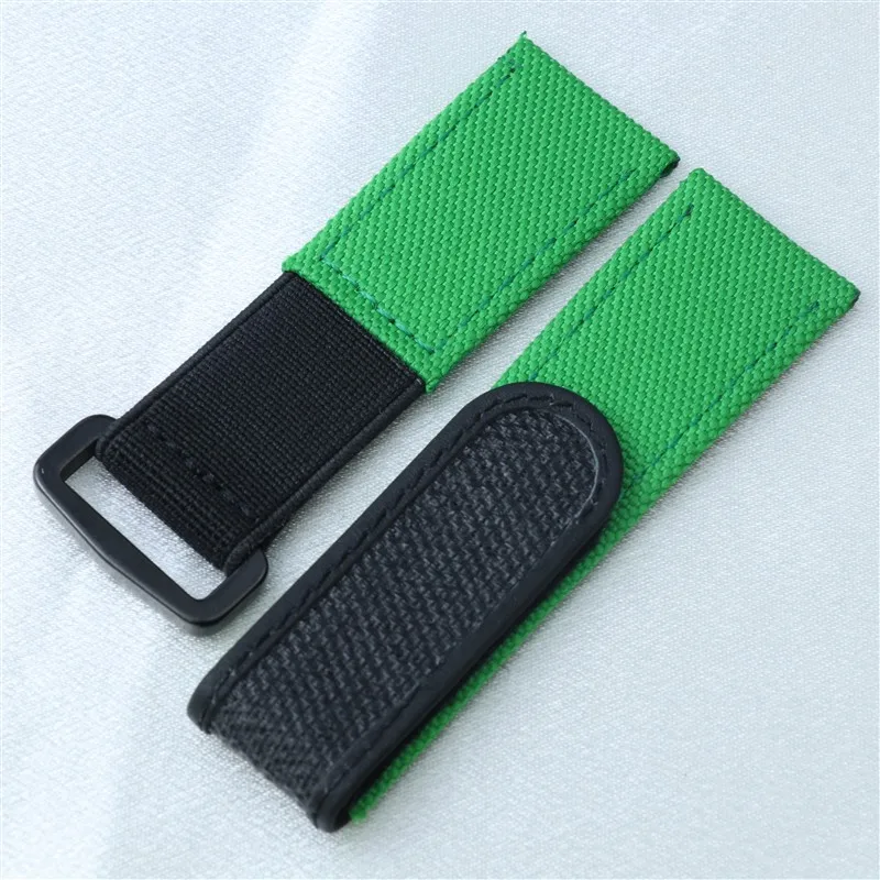 Nylon Fabric Leather Adjustable Velcro Watch Band with Hook Buckle