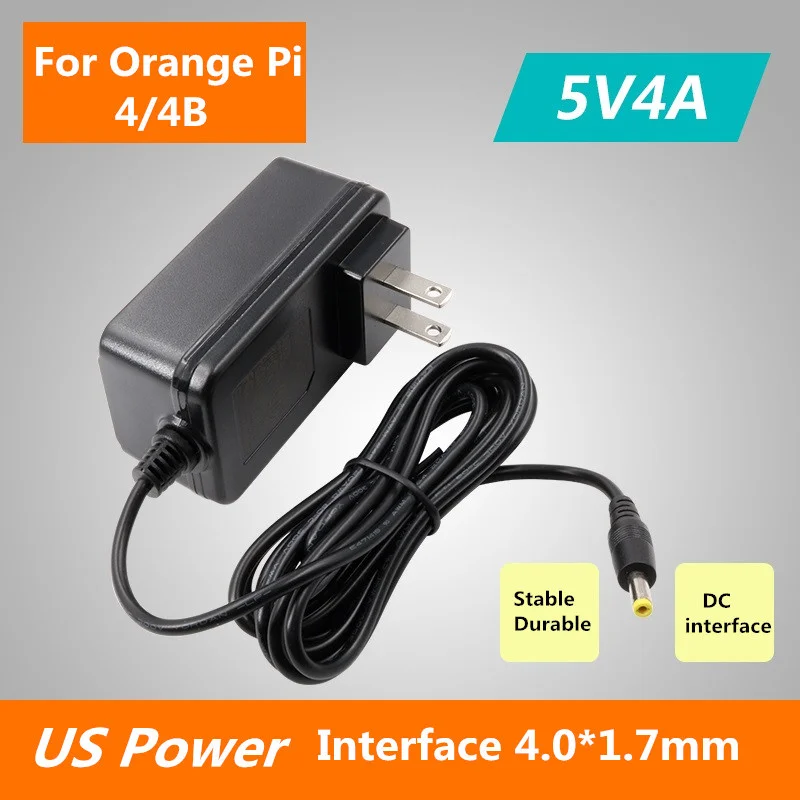 

Orange Pi 5V/4A US Power Adapter for AC Power into DC Compatible With Orange Pi 4/4B Boards