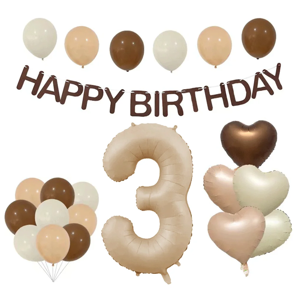 40 Zoll cremefarbener Ballon mit großer Zahl, 45,7 cm, dreifarbig, Liebesfolie, Heliumballons, Geburtstags-Set für Erwachsene, Jungen- und Mädchen-Dekorationen zum 1. Geburtstag – Detail 5