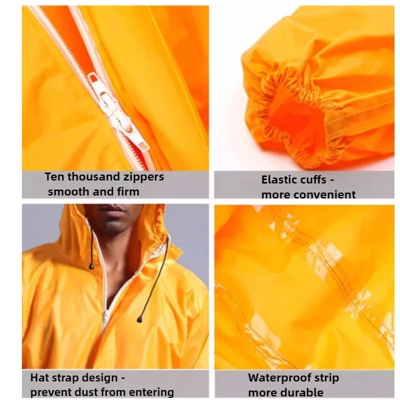 Outdoor Protective Clothing One-piece Style Hooded Riding Raincoat Waterproof Dustproof Oil Proof Impermeable Riding Raincoat