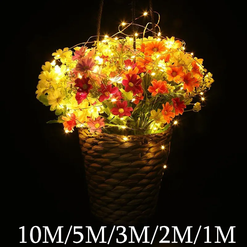 

1-10M LED Wedding Party Bedroom Lights Holiday Lights Copper Wire Lights Christmas Decoration String Lights Battery Fairy Lights