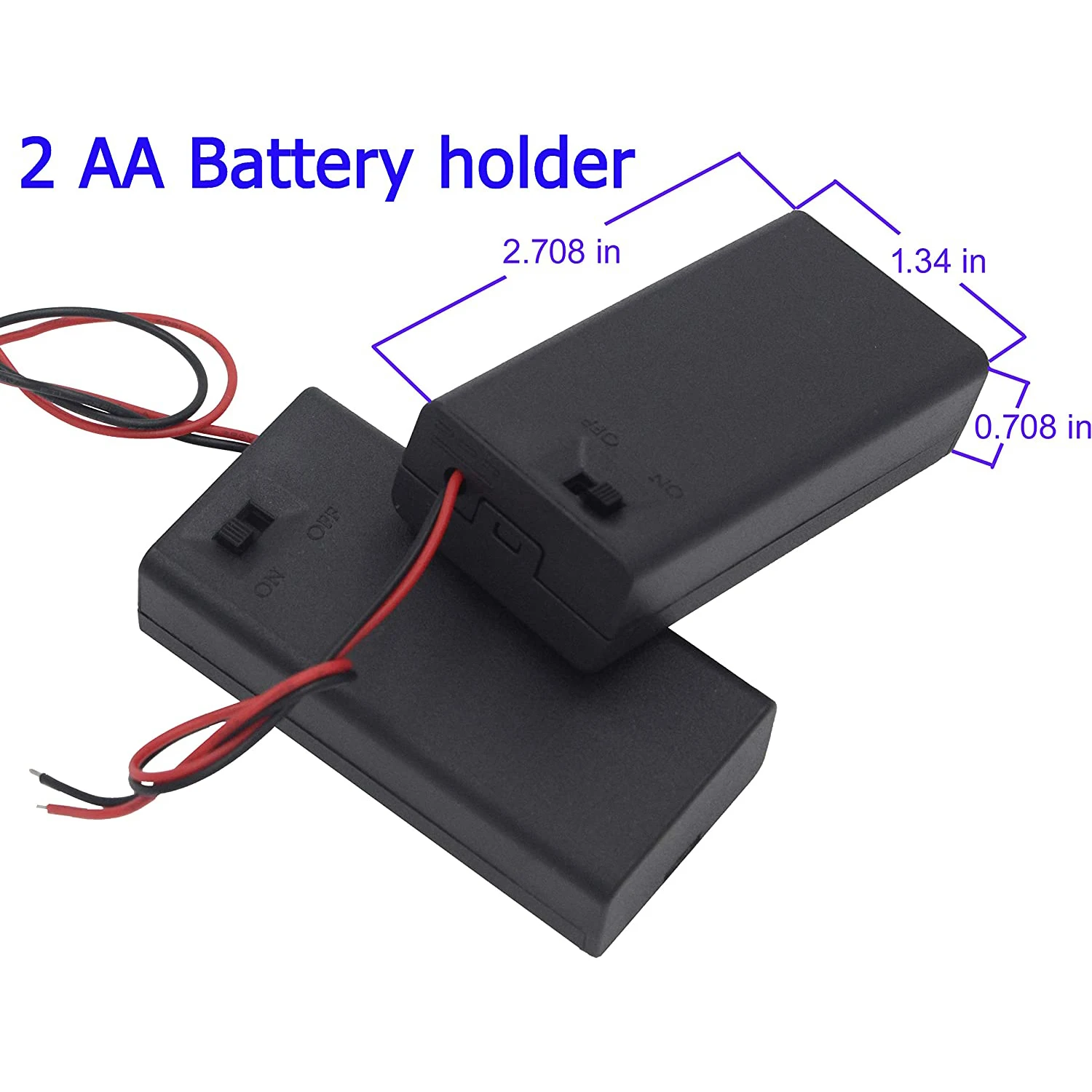Battery Holder 1/2/3/4 Slot AA Battery Holder 1.5V/3V/4.5V/6V AA Battery Box with Leads Wires ON/Off Switch and Screw Cap Case Back Cover