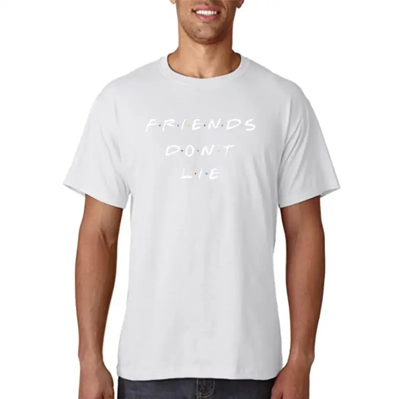 thumbnail image 1 of Título: Camiseta blanca de manga corta con estampado de letras de Stranger, talla grande, camisetas con estampado de Things Friends Don't Lie, camisetas de verano para mujer, 1 of 5